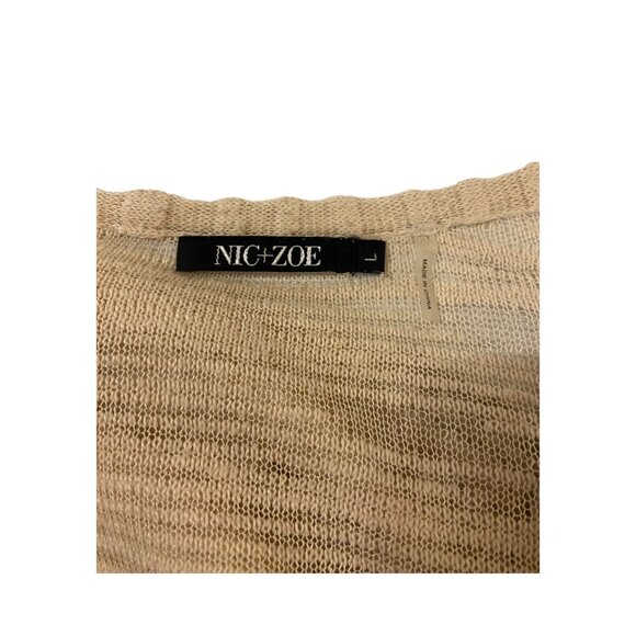 Nic+Zoe Linen Cardigan Beige Size L - Picture 3 of 13